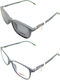 Kinder Brillengestelle mit Rezept Hot Wheels Clip-On Hwcl002 Graue Inklusive Sonnenbrille