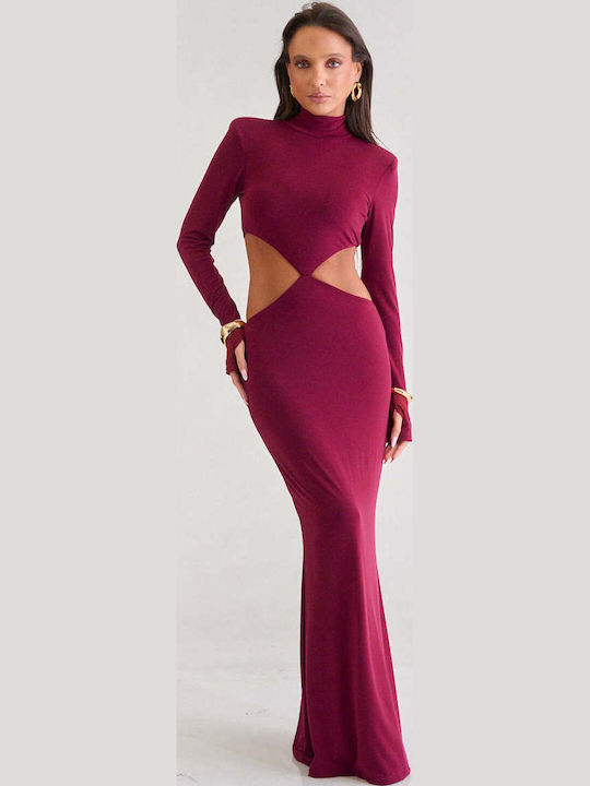 Decoro Maxi Evening Dress Burgundy