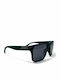 Men’s Sunglasses with Black Horn-Rimmed Frame and Black Lens