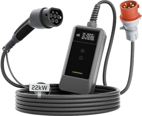 Depow Tragbares Einphasiges Ladegerät 22 kW mit Integriertem Kabel 10 m Typ 2 (094049)