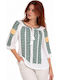 Bluză Damă din Bumbac White/green