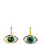 Coucou Suzette Green Eyes Earrings Gold Plated Steel 3 Micron & Acetate 3.5 X 3.1 Cm
