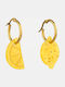 Coucou Suzette Lemon Earrings Gold Plated Steel 0.3 Micron & Acetate Ø 3.9 Cm