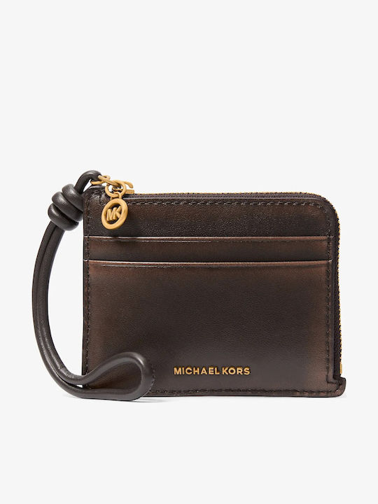 Wristlet Kleine Braune Damen-Leder-Kartenbörse