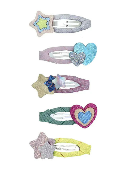 Mimi & Lula Hearts And Stars Kids Hair Accessories Set with Bobby Pin / Hair Clip / Headband / Star Rubber Band 5 Pieces