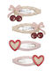 Mimi & Lula Fancy Cherries Kids Hair Clips Set with Bobby Pin / Hair Clip / Headband / Heart Rubber Band 4 Pieces