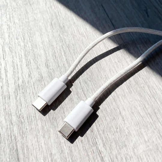 Musthavz Кабел USB-C мъжки - USB-C 60W PD Бял 1m