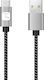 Techly Плетен USB 2.0 кабел USB-C мъжки – USB-A Черен 2 m ICOC MU2AC-020-AL