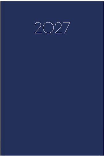 Innostat Simple Weekly Agenda 2027 Navy Blue Leather 17x24 cm