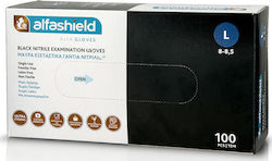 Alfashield Alfa Powder-Free Nitrile Gloves in Black 100 Pieces