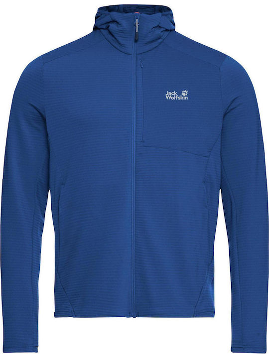 Herren Fleecejacke mit Kapuze Blau