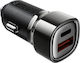 Acefast Car Charger with Ports: 1xUSB-A 1xType-C Black