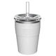 Keep Cup Pahar Termos din Oțel Inoxidabil / Plastic 340ml Alb Cold Cup Thermal White cu Pai