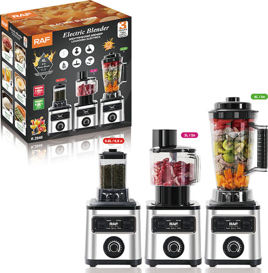 Raf Blender with Glass Jug 4 L 800W Inox R.2946