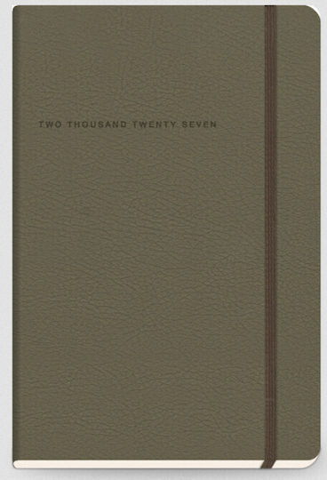 The Writing Fields Wochenplaner 2027 Braun Leder 14x21 cm