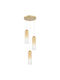 Zambelis Lights Goldene LED-Pendelleuchte 35x35 cm