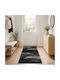 vidaXL Flornes Rectangular Leather Rug Black 100x300 cm