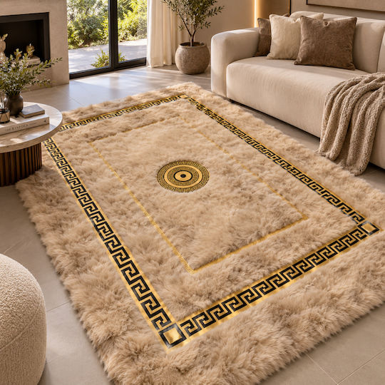 My Home Luxury Shaggy Läufer Teppich Braun 60x150cm