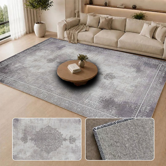 Homeone M298 Covor Dreptunghiular cu Franjuri Gri 120x160cm
