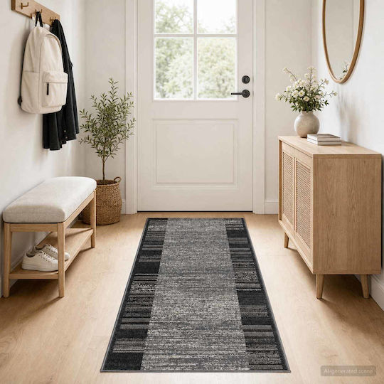 vidaXL Правоъгълен сив килим 100x250 см