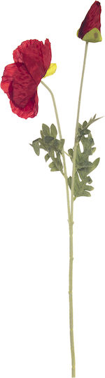 JK Home Décor Zweig mit Roter Mohnblume 74 cm