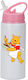 Winnie-Pooh-Trinkflasche 600 ml Weiß mit rosa Deckel