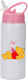 Winnie-Pooh-Trinkflasche 600 ml Weiß mit rosa Deckel