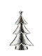 Weihnachtlicher Keramik-Deko-Tannenbaum 24 cm Silber 2 Stück