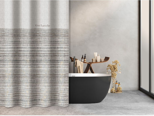 Guy Laroche Duschvorhang aus Stoff mit Ösen 180x185cm 68 Smoke