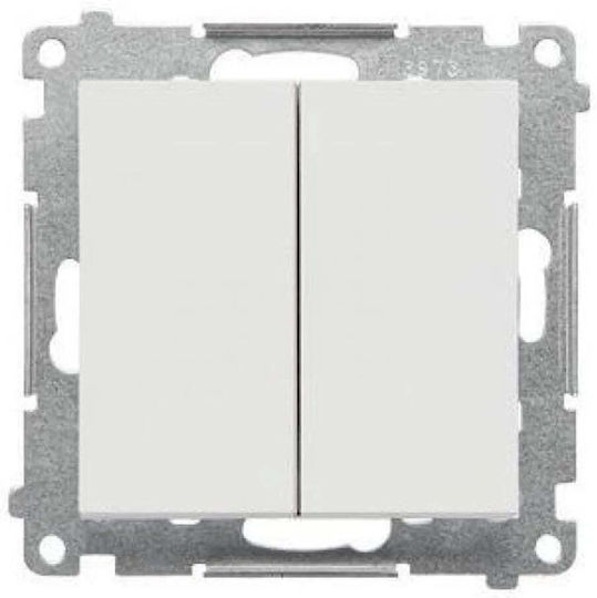 Kontakt-Simon Waterproof Recessed Double Wall Switch with Grey Frame