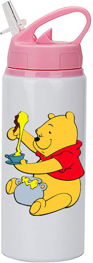 Παγούρι Winnie Pooh 600ml Λευκό Ροζ Καπάκι