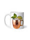 Moscow Mule Cocktail With Lime And Mint In a Copper Mug White Copper Mug 330ml (Personalized)