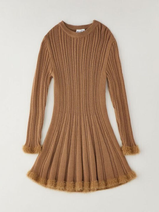 Kleid Mädchen Strickkleid Biscuit