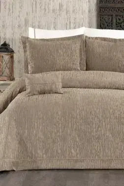 SteweHome Σετ Κουβέρτα Σενίλ King Size 260x260εκ. Καφέ