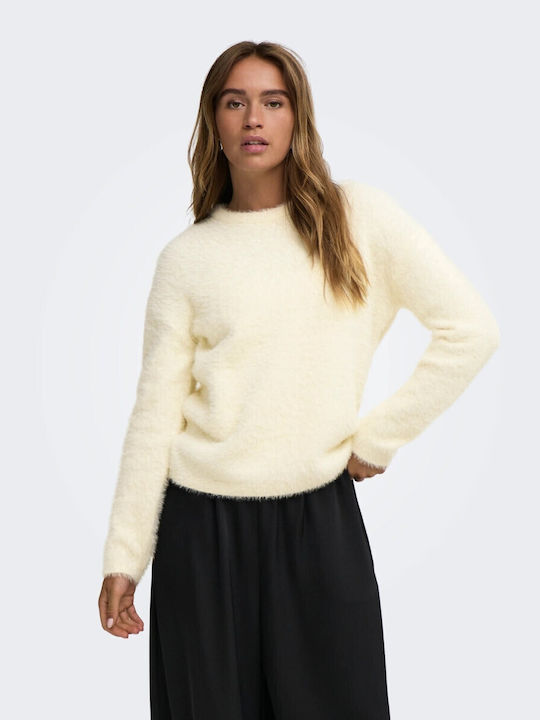 Jdy Bluza Damă Mânecă Lungă Pulover Alb