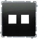 Kontakt-Simon Simon Basic Flache Doppelabdeckung für Keystone-Netzwerksteckdosen Schwarz Bmpt/49