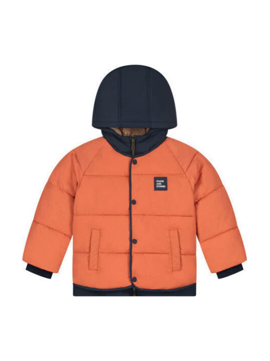 Kurze Orangefarbene Casual-Kinderjacke
