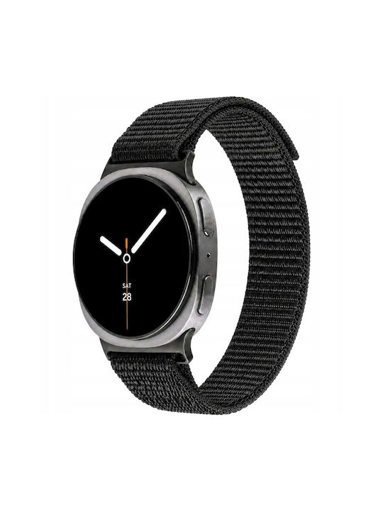 Fixed Nylon Sporty Strap Curea din Nailon pentru Samsung Galaxy Watch 9/8 Neagră Fixnst2-1622-bk