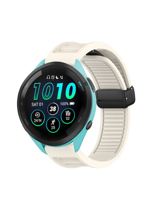 Каишка за Garmin Forerunner 255 265 Vivoactive 4/venu 2 22mm Силиконова Релефна С Магнитно Закопчаване Starlight