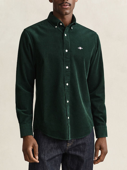 Gant Reg Long Sleeve Corduroy Shirt Darkgreen