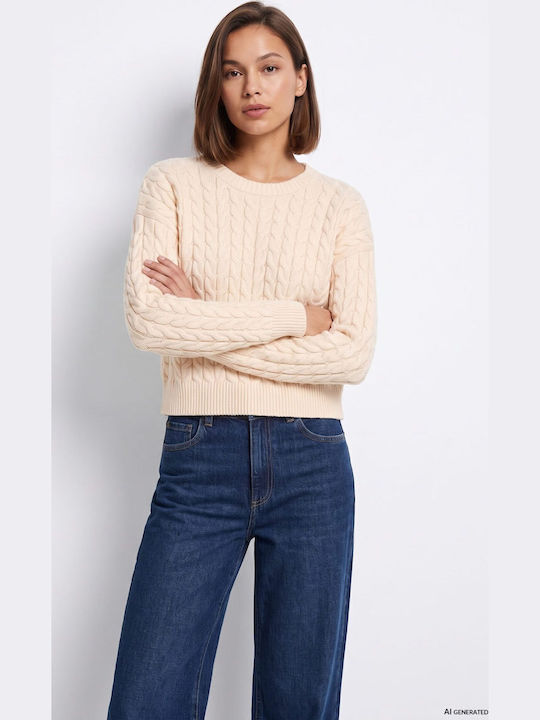 Tiffosi Damen-Crop-Pullover Beige