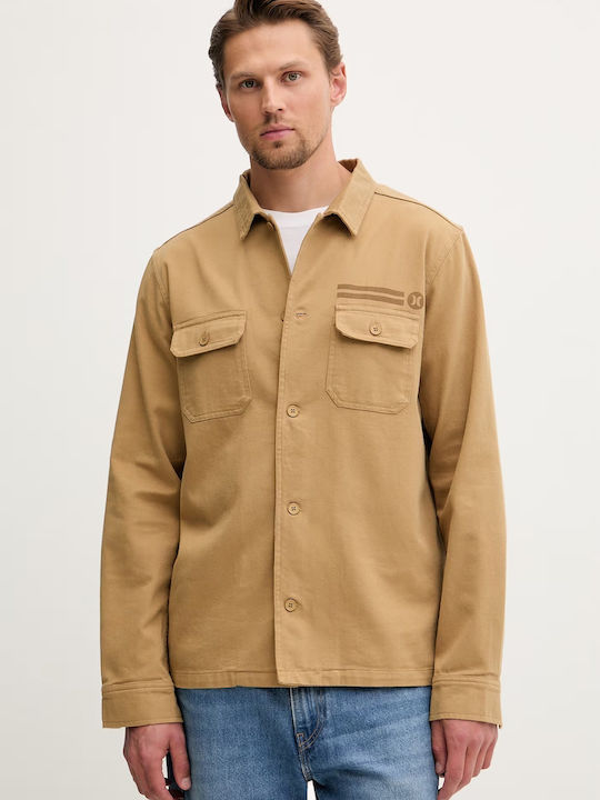 Hurley Long Sleeve Beige Slim Fit Overshirt