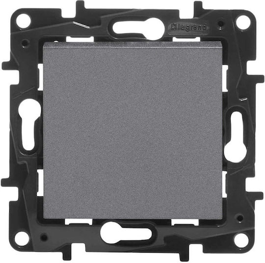 Legrand Niloe Step Χωνευτός Διακόπτης Τοίχου χωρίς Πλαίσιο Μεσαίος Γκρι