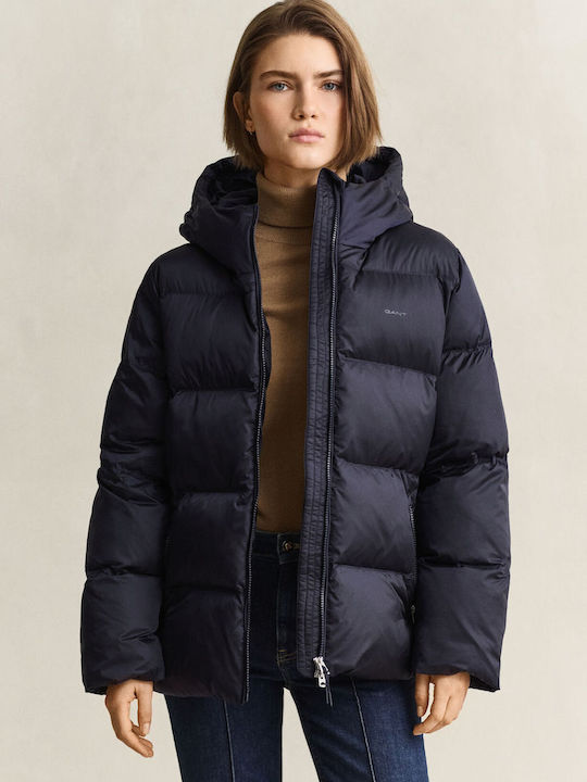 Women's Waterproof Puffer Jacket for Winter Dark Blue