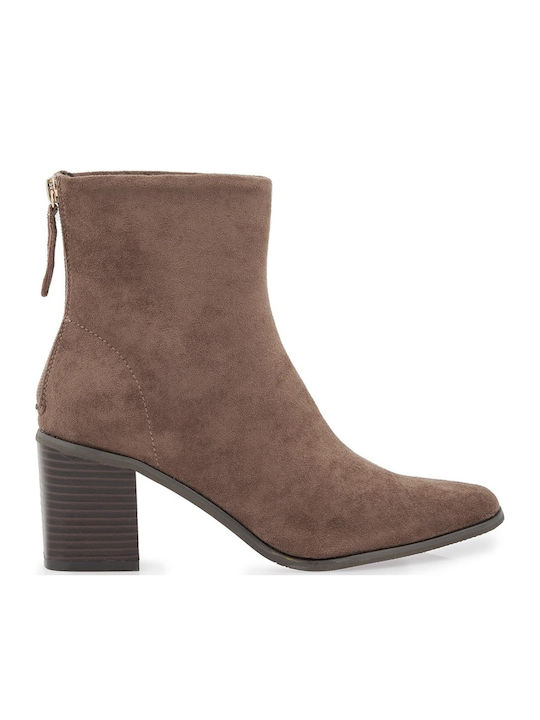 Seven Braune Damen-Wildlederstiefeletten mit mi...