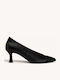 Schwarze Matte Pumps mit Kitten-Heel und spitzer Zehenpartie
