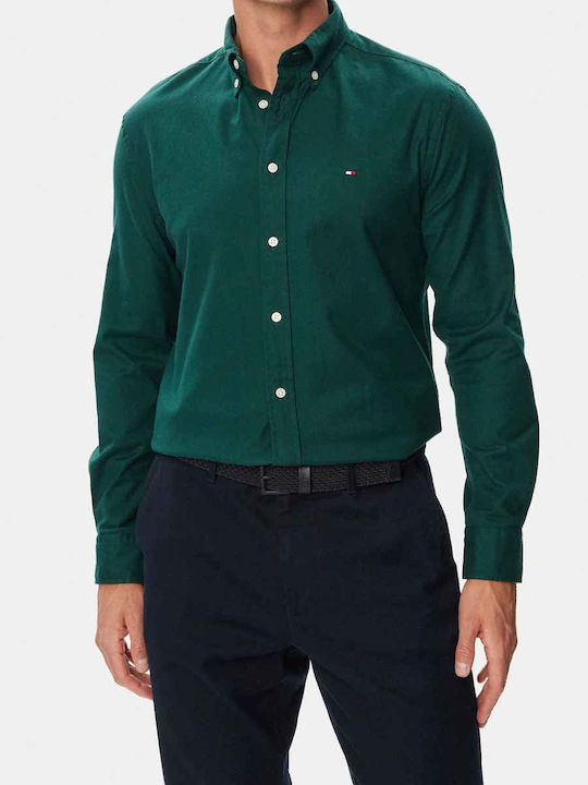 Long Sleeve Flannel Shirt in Regular Fit Green