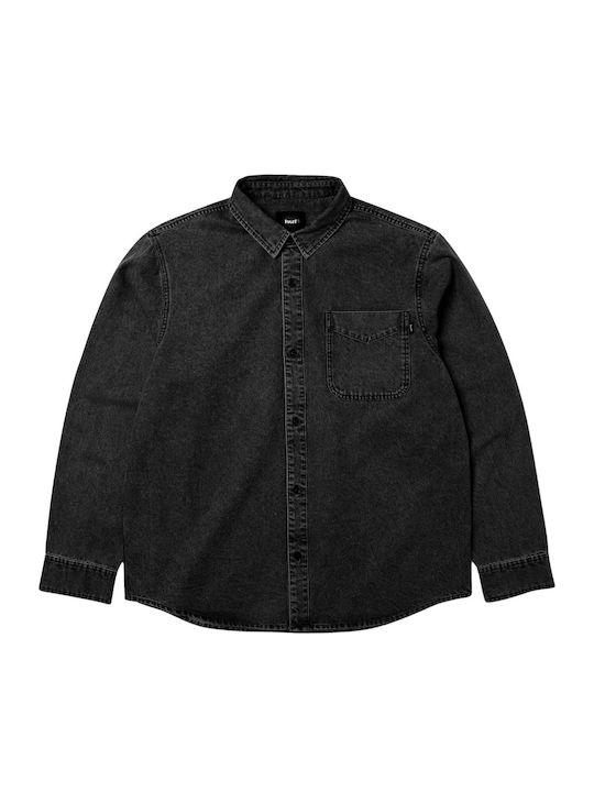 Carson Langärmeliges Denim-Hemd Schwarz