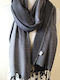 Women's Black Silk Scarf