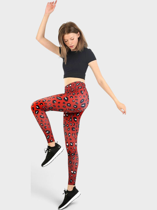 Training Women's High-Waisted Leggings Leo Orange